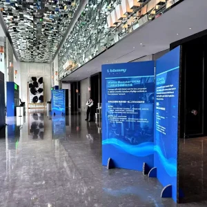 Custom Modern Eco-Friendly Corrugated Board Cardboard Honeycomb Paperboard Exhibition Display Stand