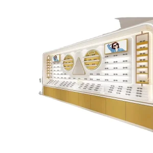 Custom Modern LED Lighting Sunglass Display Rack Wood Shelves for Retail Shop Rotating Floor Stand Sunglasses Counter