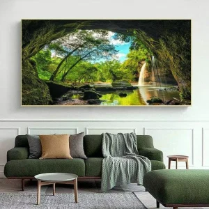 Custom Modern Style Nature Landscape Canvas Wall Art Forest Scenery Poster Paintings Paper Printed Wall Arts Home Room Decor