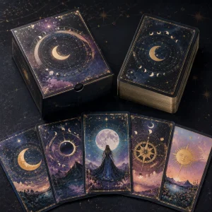 Custom Moon Astrology Tarot Cards Zodiac Oracle Tarot Cards Deck Printing With Unique Illustration and Card Box