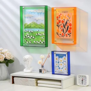 Custom Multiple Size Acrylic Shadow Box Clear Floating Acrylic Photo Frame Acrylic Frame For Home Decor
