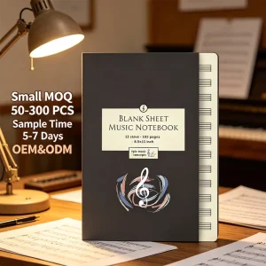 Custom Music Notebooks 102 Page Blank Sheet Music Manuscript Paper Sewing Binding for Composers Musicians Small Batch