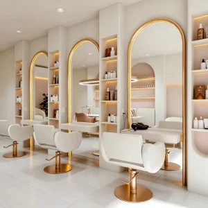 Custom Nail Salon Interior Design Manicure Furniture Beauty Salon Shopfitting and Complete Store Setup for Nail Bar Retail Space
