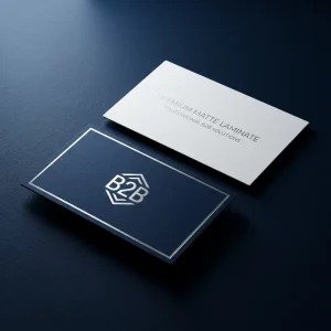 Custom Navy Blue Matte Business Cards Silver Foil Stamping OEM Personalized Factory Direct