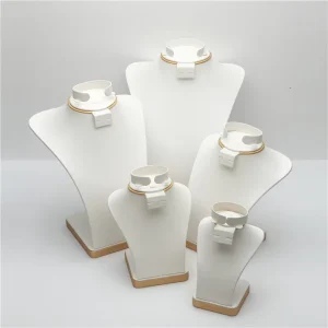 Custom Necklace Bust Jewelry Display Stand Set for Luxury Jewellery Store Showcase Cabinet