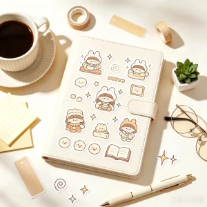 Custom Neutral Tone Waterproof Decals Custom Logo Creative Line Art Design for Stationery Canvas Bag Phone Case Decor DIY Tag
