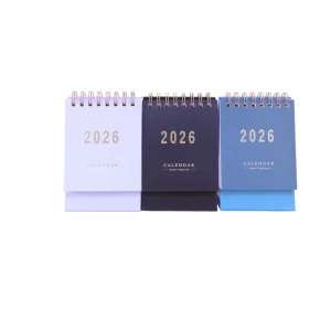 Custom New Design Creative Hardcover Illustration Desk Calendar Simple Desktop Decoration Calendars