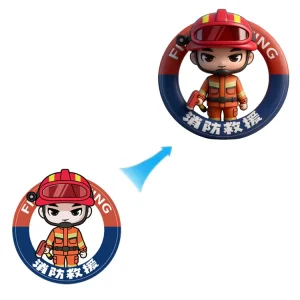 Custom New PVC Cartoon Mini Firefighter Character Q Version Statue Figures OEM Vinyl Toys Art Figure for Entertainment