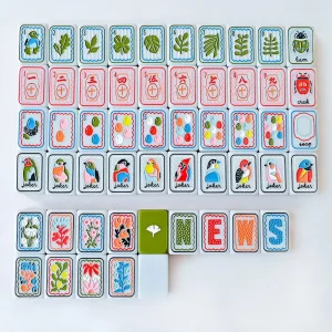 Custom OEM 4 Layer Acrylic Engraved 160 Green Gingko Back American Mahjong Tiles Set Tiles Only