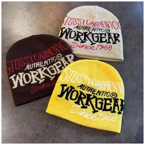 Custom OEM Logo Graphic Letter Warm Winter Hats for Unisex 100% Acrylic Jacquard Beanie Outdoor Sport Warm Beanie Hat