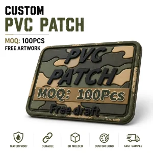 Custom OEM ODM Camo PVC Patches 3D Embossed Soft Rubber Brand Labels for Hat Apparel Streetwear Adventure Team Sports Gifts