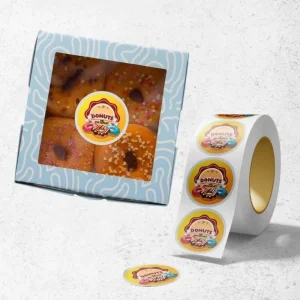 Custom Oil Proof Durable Food Labels Round Dessert Packaging Stickers with Personalized Logo for Donut Bakery Cake Shop Branding
