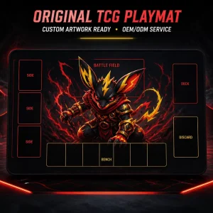 Custom Original TCG Playmat Card Game Battle Mat Zone Layout Non-Slip Desk Pad Artwork Ready OEM ODM Supplier Bulk