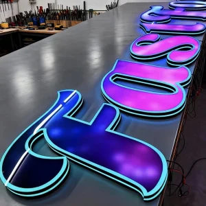 Custom Outdoor Wall Store Front Advertising 3D Business Signage Shop Logo RGB Channel Letters Illuminated Full Color LED Signs