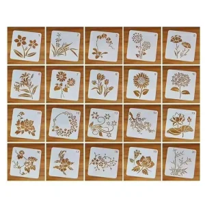 Custom PET PP Plastic Flower Drawing Stencil, Laser Cut