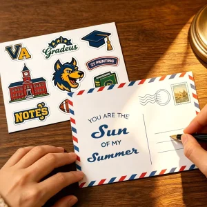 Custom PET Postcard Stickers, Clear Waterproof Stickers for Scrapbooking Journal Envelope Decoration, Personalized Design