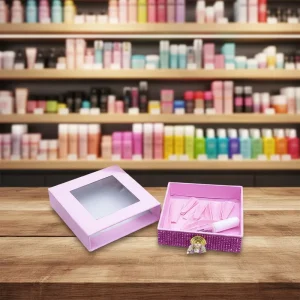 Custom Paper Boxes Gift Packaging Boxes Recyclable Gift Box with Clear Window Lid for Perfume Bottles Cosmetic Products Makeups
