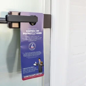 Custom Paper Cardboard Door Hanger PVC Flyer with Double Side Offset Printing for Real Estate Promotion Gift Business Card