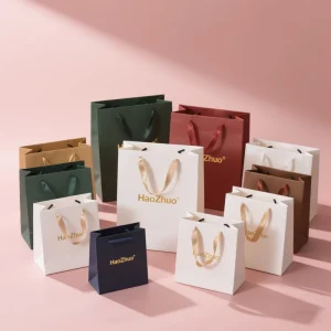 Custom Paper Shopping Bags Logo Printed Gift Shop Paper Bag Luxury Gift Paper Bag Packaging With Handle