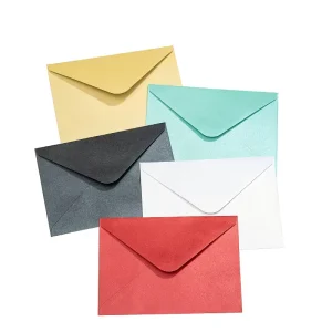 Custom Pearl Paper Recoverable European Retro Wallet Envelope Invitation Card Gold Foil Embossed