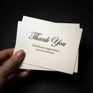 Custom Pearlescent Paper Thank You Insert Card for Jewelry Boutique Flower Shop Gift Wrap and Brand Packaging