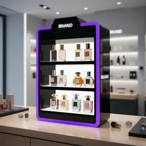 Custom Perfume Display Stand LED Showcase Furniture Perfume Shop Interior Design & Decoration
