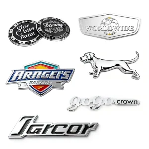 Custom Personal Company Logo ABS Metal Letter Emblem Chrome 3D Painted Engraved Emblem for Appliance Consumer Electronics