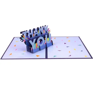 Custom Personalised Printing Paper Craft 3D Cards Custom Thank You 3D Pop up Greeting Cards Laser Cut CMYK Printing CMYK Color