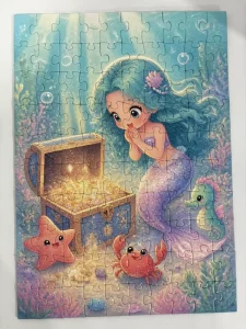 Custom Personalized Creative Illustration Cartoon Cute Paper Puzzle 100 Piece Educational Toy for Kids Christmas Gifts