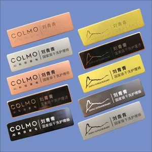 Custom Personalized Fashion Metal Employee Name Badge with UV Printing Electroplated Finish Magnet Nameplate for Advertising
