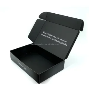 Custom Personalized Laminated Black Elegant Clothing Package Die Cut Cosmetic Shopping Carton With Your Own Logo