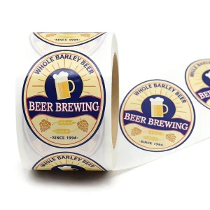 Custom Personalized Logo Stickers Private Design Flower Labels Glass Bottle Packaging Vinyl Material Hot Stamping