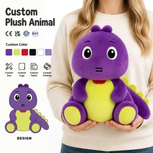 Custom Piata Stuffed Animal Dinosaurs Soft Mascot PP Cotton Embroidered Plush Toy Keychain ODM Accessories