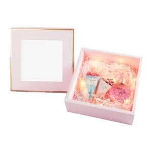 Custom Pink Paper Gift Box with PVC Window