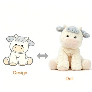 Custom Plush Cow Doll Manufacturer Direct Birthday Gift PP Cotton Stuffed Cow Toy Animal Plush Dolls Dog Capybara Jelly Cat