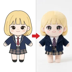 Custom Plush Full Custom Campus Girl Character Plush IP Clothing Customization School Brand Event Souvenir Batch Manufacture