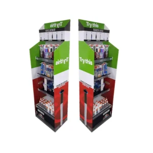 Custom Portable and Foldable Metal Cardboard Display Stand Recyclable for Supermarket Stationery Stores for Retail Floor Use