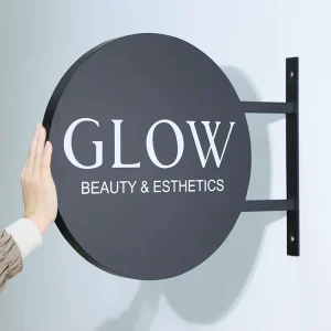 Custom Powder Coated Steel Outdoor Business Storefront Sign Board for Store Entrance Advertising Blade Sign