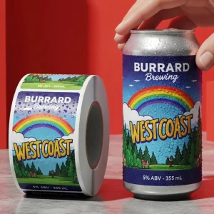 Custom Premium Beer Packaging Label 3D Varnish Raised UV Foil Logo Bottle Sticker Printing Craft Beer Can Waterproof Bopp Labels