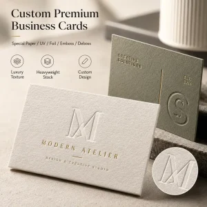 Custom Premium Business Cards Special Paper Embossed Foil UV for Company Logo Printing Cotton Heavyweight Luxury Any Size Design