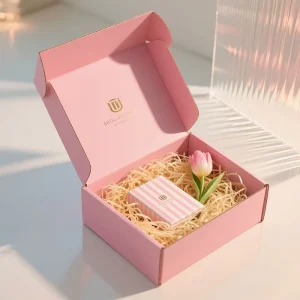 Custom Print Brand Logo Gold Pink Cosmetic Hat Clothing Jewlery Packaging Gift Sunglass Corrugated Mailer PR Shipping Paper Box