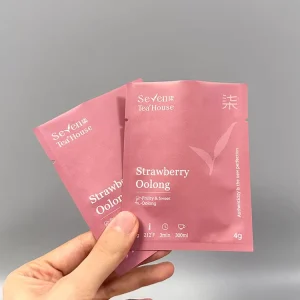 Custom Print Foil Empty Envelope Teabag Outer Wrapper Packaging Sample Pack Small 3 Side Seal Pouch Coffee Tea Sachet Bag