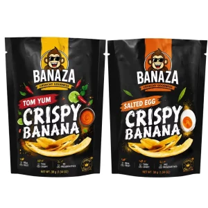 Custom Print Plastic Stand up Pouch Matte Black Foil Bags Dried Fruit Banana Chips Food Flexible Packaging Bags Moisture Proof