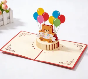 Custom Printed 3D Cards Cardboard Business Thank You Cards Printing Folded Lighting Greeting Card Birthday Greeting Card Gift