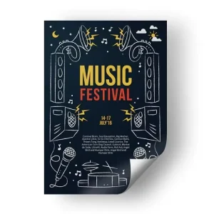 Custom Printed A0 A1 A2 A3 A4 Paper Poster Colorful Digital Printing for Movie Music Business Film Product Promotion