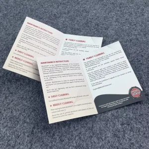 Custom Printed Advertising Folded Flyer Leaflet Laminated Paper Bi fold Brochure Printing Service for Promotion