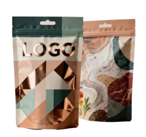 Custom Printed Aluminum Foil Stand Pouch Resealable Zipper Bag for Confectionery Spices Snack Retail Packaging