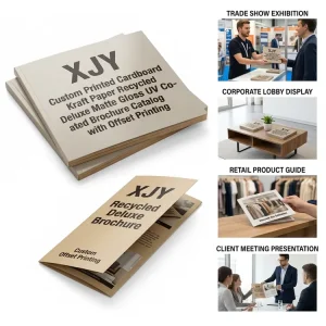 Custom Printed Cardboard Kraft Paper Recycled Deluxe Matte Gloss UV Coated Brochure Catalog with Offset Printing