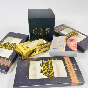 Custom Printed Cardboard Packaging Boxes with Different Finishes and Window Designs for Cosmetic and Food Products Custom Logo