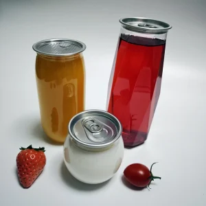 Custom Printed Clear Food Grade PET Cans with Aluminum Cap for Soda Juice Tea Beer Wine Energy Drinks Champagne